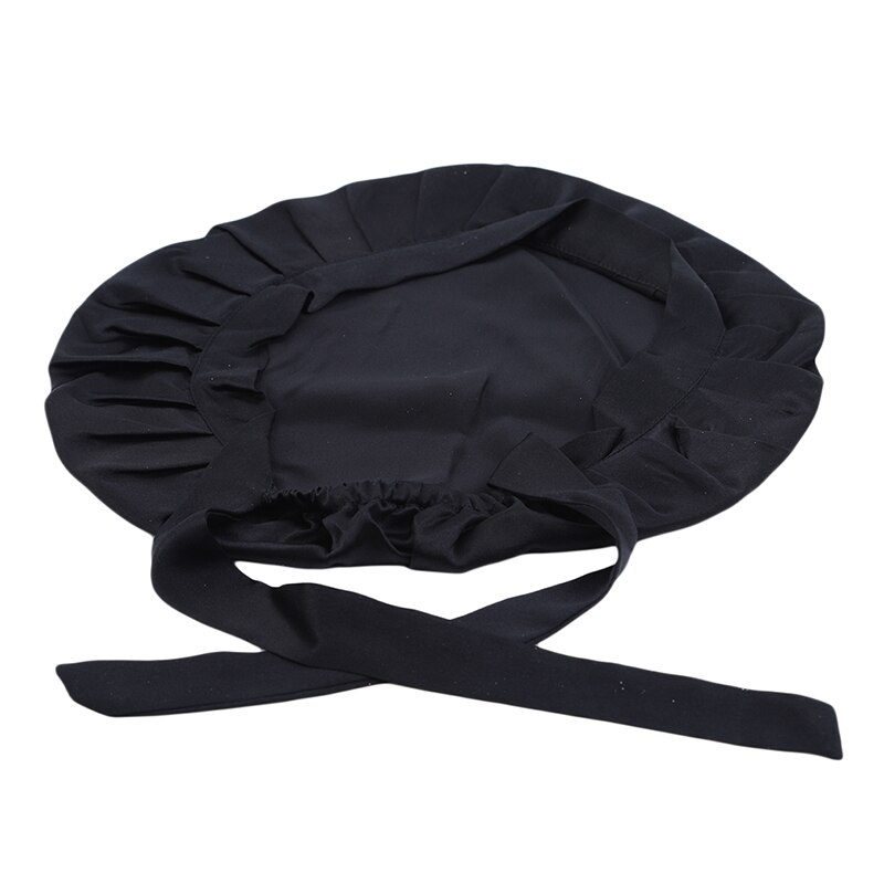 Motorhjelm hår styling hætte lang hårpleje kvinder nat søvn hat silke hoved wrap brusebad hætte hår styling værktøj solid enkel nathætte: Sort