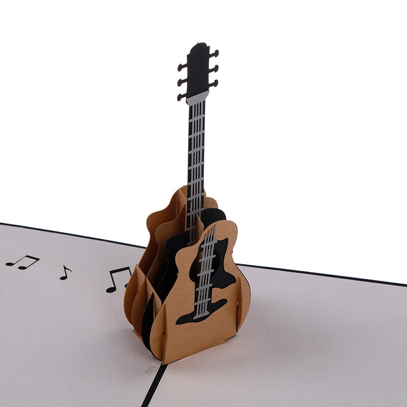 1 sztuk kreatywny 3D retro gitara Muzyka pop w górę kartka z życzeniami urodziny ślub niemowlę prysznic cicha sympatia dekoracji