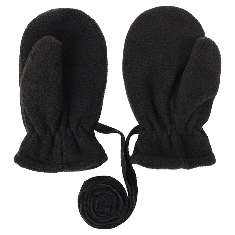 Herbst Und Winter Art Baby Handschuhe draussen Kalt-nachweisen Handschuhe Warme Polar- Vlies Halfter Finger Handschuh Tasche Abdeckung: Schwarz M