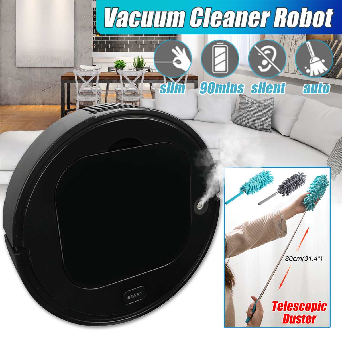 4-in-1 Automatic Sweeping, vacuuming, mopping vacuum cleaner robot lazy household charging cleaning machine intelligent