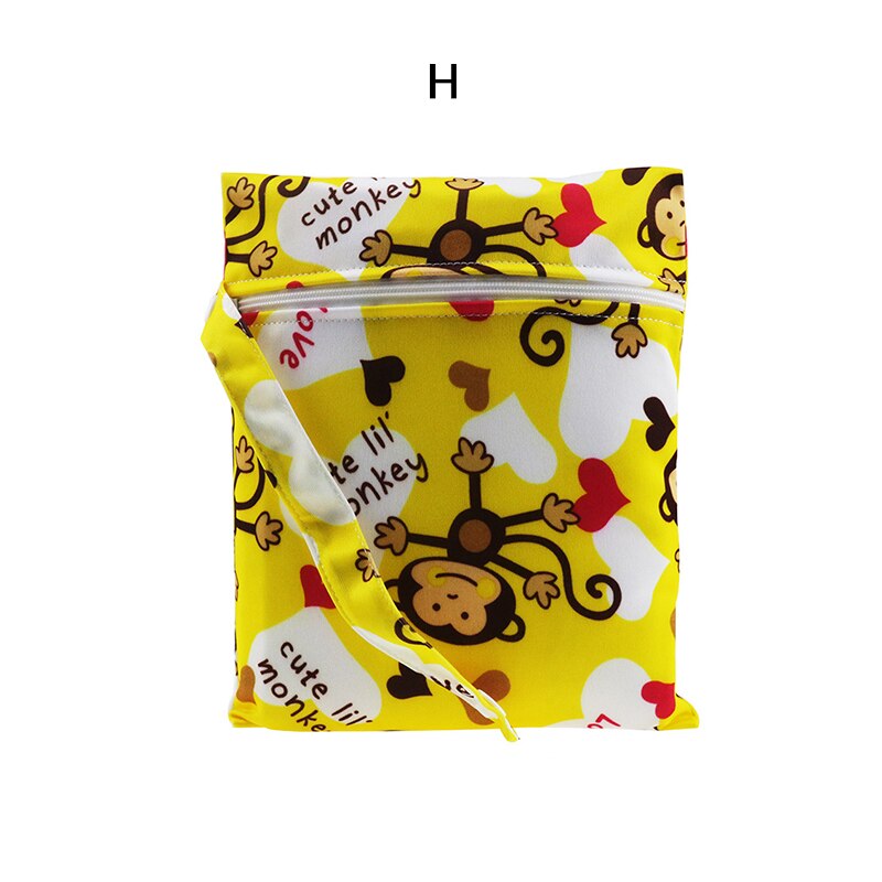 Printed pocket diaper bag waterproof reusable wet bag PUL travel wet dry bag minimum size 25x20cm diaper bag
