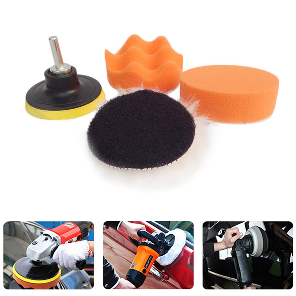 (12-piece set)car polishing disc self-adhesive polishing set sponge wheel wool wheel polishing Hand Tool Kit For Car Polishing