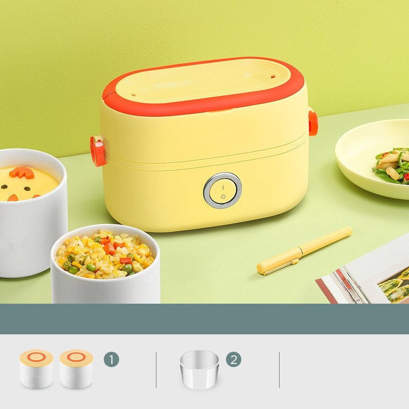 220V Mini Electric Rice Cooker 1L Ceramic Inner Cooking Pot Portable Multi Cooker Mini Lunch Meals Heating Box