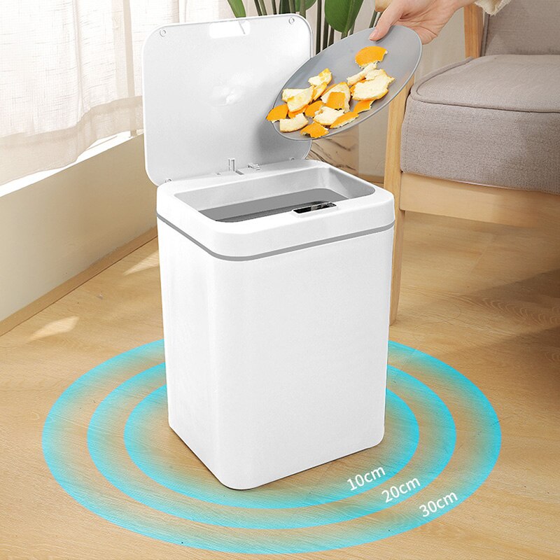 14/16L USB Charging Rubbish Can Automatic Smart Induction Trash Can Sensor Dustbin Touch Sensor Garbage Bucket for Home Kitchen