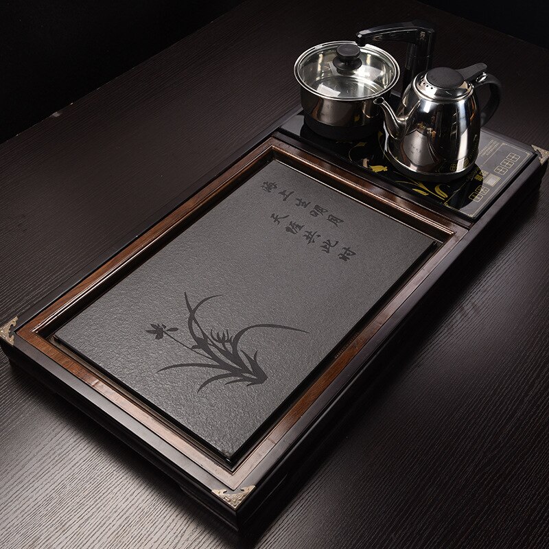 Solid wood tea tray, drain water storage, kung fu tea set, drawer, tea room, tabletop, chinese tea room ceremony tools: see chart5