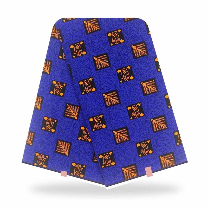 african original wax african print fabric for wedding dress tissue african fabric 100% cotton wax fabric: Slate Blue
