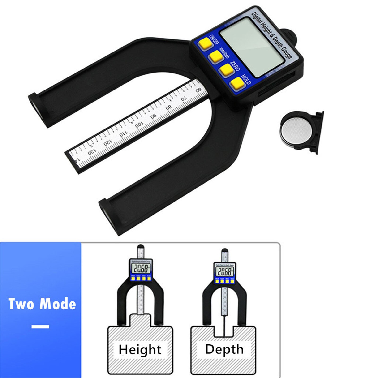4# Lcd Digital Display Slide Caliper Vernier Ruler Height And Depth Gauge With Measuring Range Of 0-85mm Bottom With Magnets