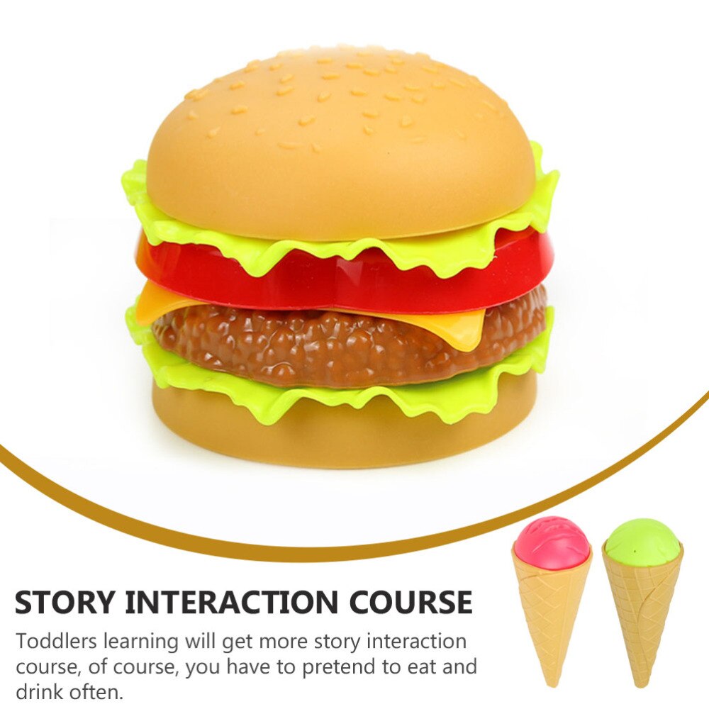 1 Set Kids Simulation Play Food Set for Toddler Burger