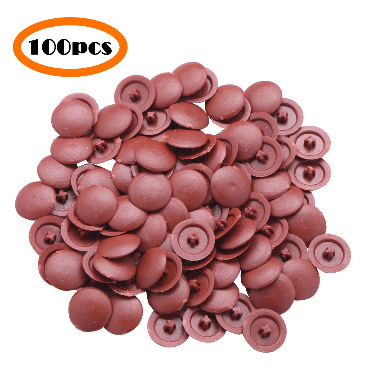 100 Kitchen Cabinet Screw Protect Caps Self-Tapping Plastic Screw Hole Covers for Flat Phillips Screws US Stock Furniture Parts: Reddish Brown