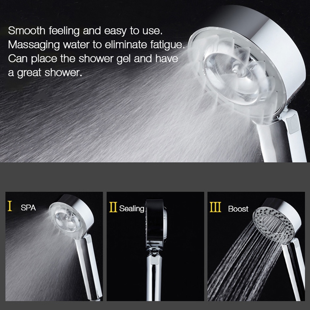 Handheld Shower Head Water Saving Double-sided Adjustable Shower Head SPA Pressurize Filter Shower Head High Pressure