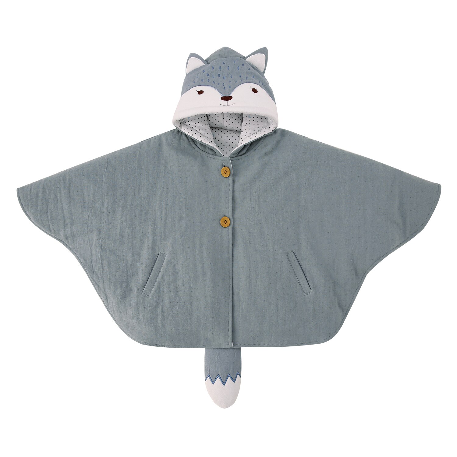 Pureborn unisex baby poncho jakke med hætte til småbørn bomuld quiltet tyk kappe poncho baby dreng pige outwear autostol poncho
