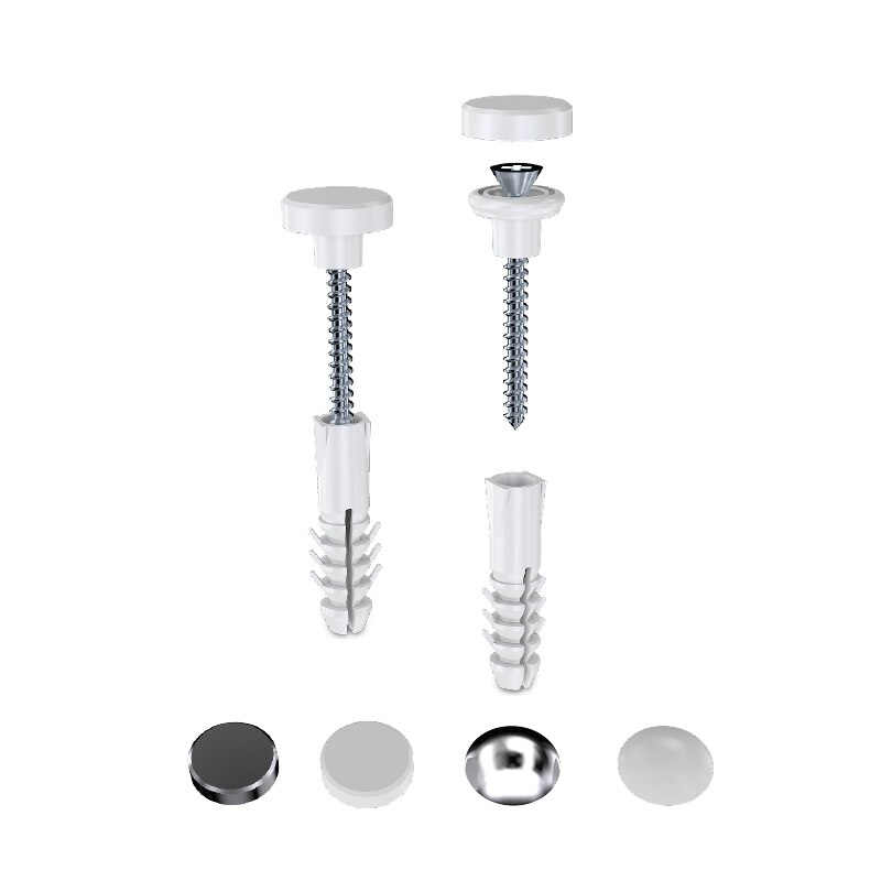 INOX SCREW FLAT/ROUND CHROME COVER (ACCESORIES FIXING KIT)