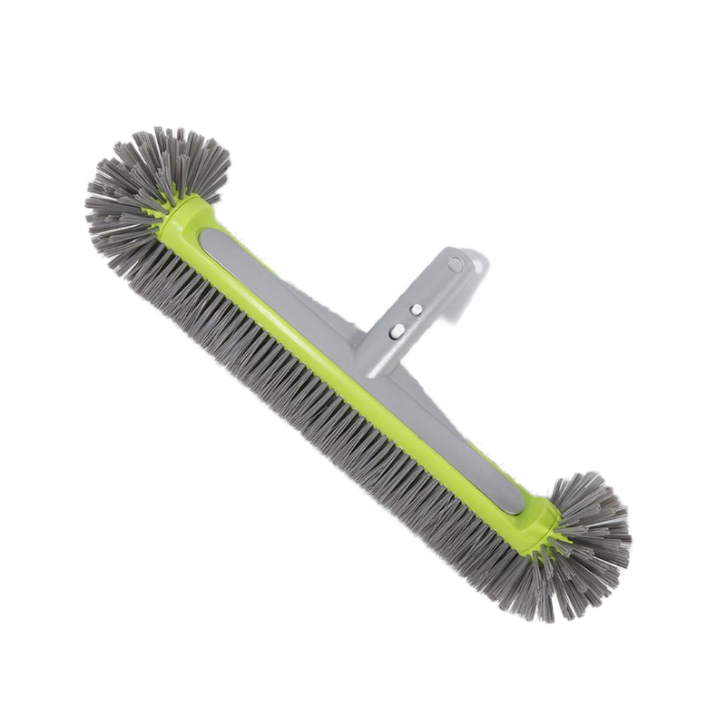 17.5" Heavy Duty Aluminum Pool Brush Head With 7 Rows Nylon Bristles For Pool Wall Steps Corner Cleaning