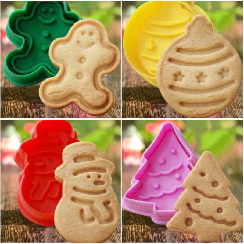 Christmas Tree Santa Gingerbread Man Cookie Mold C... – Grandado