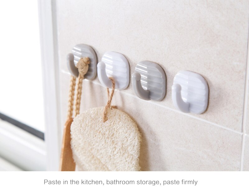 Plastic non-hole hook bathroom towel hook seamless strong kitchen hook metal storage rack strong paste hook single pack TSLM1