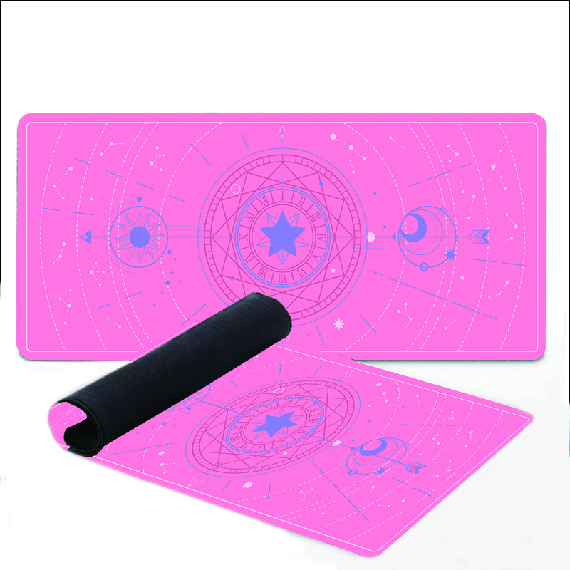 Magic Moon Mouse Pad Cute Girl Dormitory Kawaii Table Mat Computer Accessories Game Rug Large Mousepad Xxl 400x900MM Pads: 70x30 cm / Dark Brown