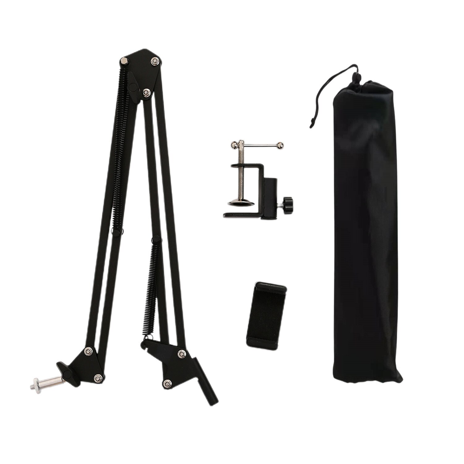 Kameratelefon stativ bordstativ sæt overhead shot fotografering justerbar arm stander til telefon kamera ring lys lampe: Armstativ