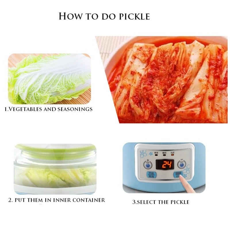 DMWD 1.6L Smart Automatic Electric Yogurt Maker DIY Home Pickle Cabbage Pot Fruit Enzyme Machine 2 Containers