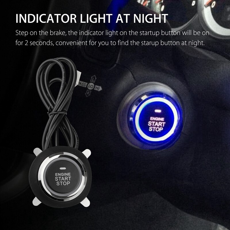 12V Car Engine Push Start Stop Button Ignition RFID Keyless Remote Starter Alarm
