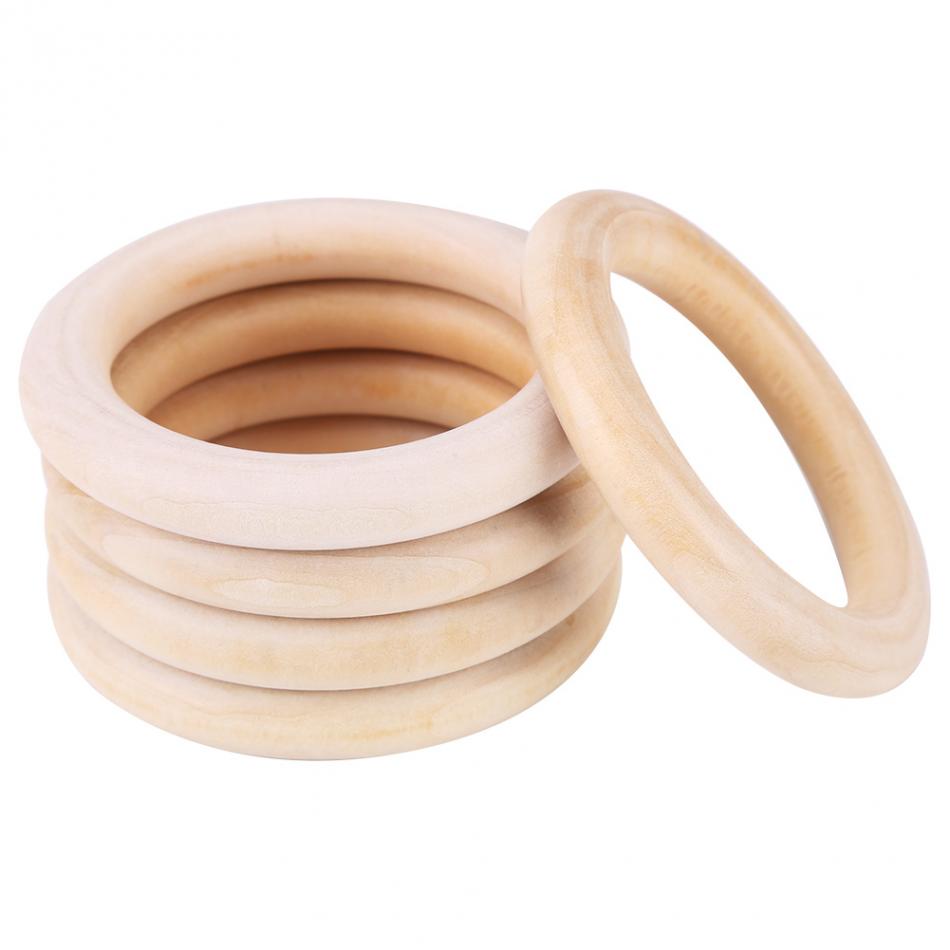 ESTINK 10 stücke 70mm Baby Zahnen Ringe DIY Handwerk Sicherheit Holz Armband Halskette Säuglings Natürlichen Holz Zahnen Ring Beißring spielzeug