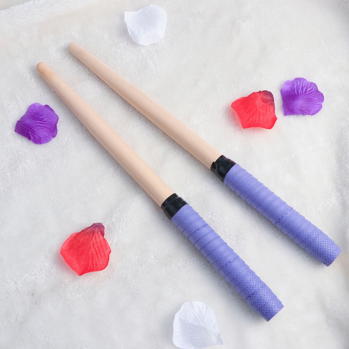 Purple Taiko Drum Sticks - 350mm Traditional Japanese Drumsticks Made From Zelkova Wood