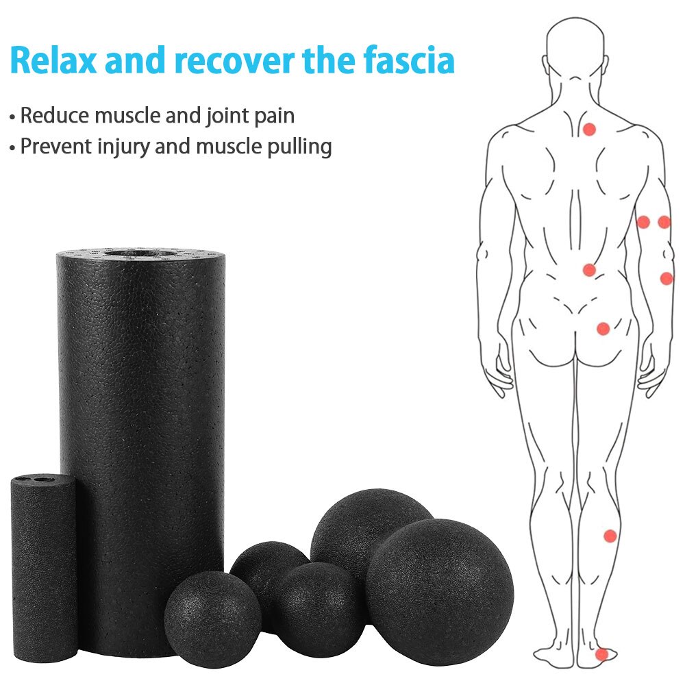 5-delad Pilates Foam Roller Set - EPP-skum - Massagebollar för Muskelåterhämtning