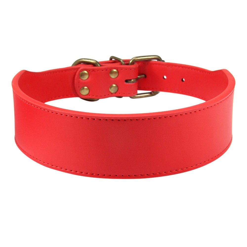 2 '' leveä kuitunahkainen koiranpanta kestävä kaulahihna kaulapannat keskikokoiselle koiralle kuparisolki pitbull bulldog beagle l -3xl: Punainen / Xxxl