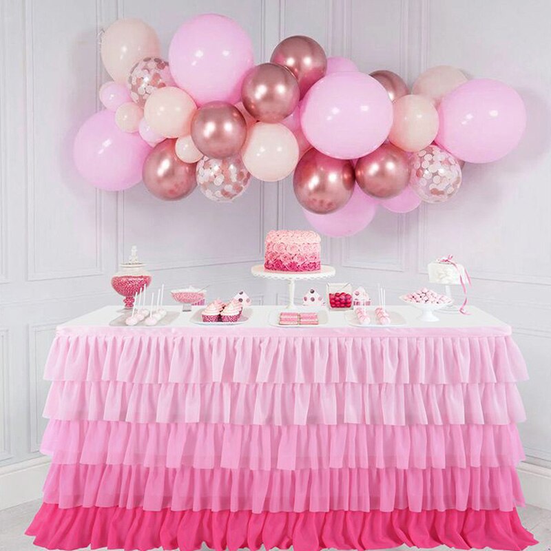 Falda de mesa de tul de arcoíris de unicornio, falda de mesa de sirena, faldas de tutú para Baby Shower, cumpleaños, boda, decoraciones de despedida de soltera