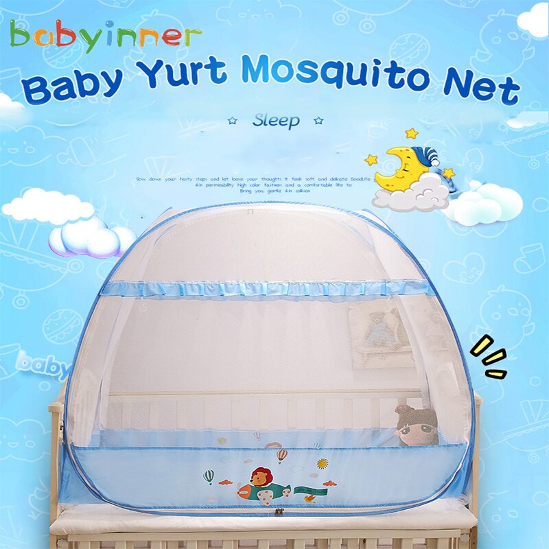 Babyinner Moskito Netz150 * 80*125cm Baby Kleinkind Bett Moskito Bar Drei-tür Serie Verschlüsselt Netz Material grün Umwelt