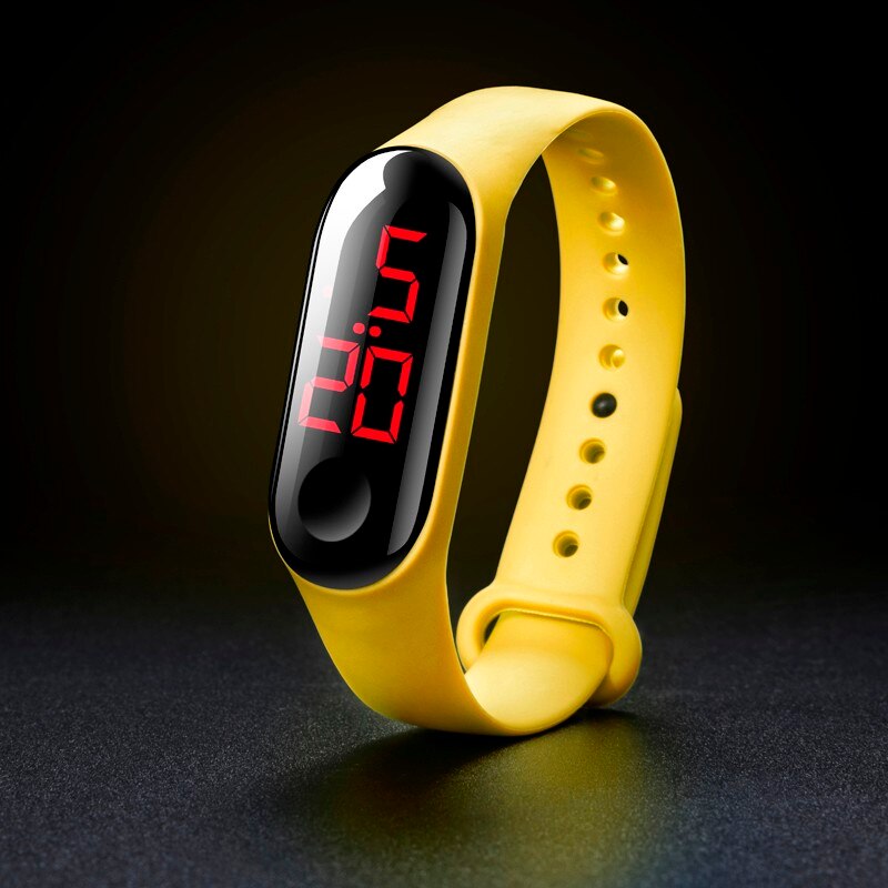 Deep 50M-relojes electrónicos deportivos luminosas para hombre y mujer, relojes de pulsera digitales F1211, LED rojo, resistente al agua: I