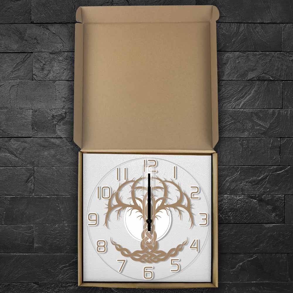 Celtic Tree Of Life Silent Wall Clock Modern Norse Yggdrasil Family Tree Minimalist Wall Clock For Living Room Boho