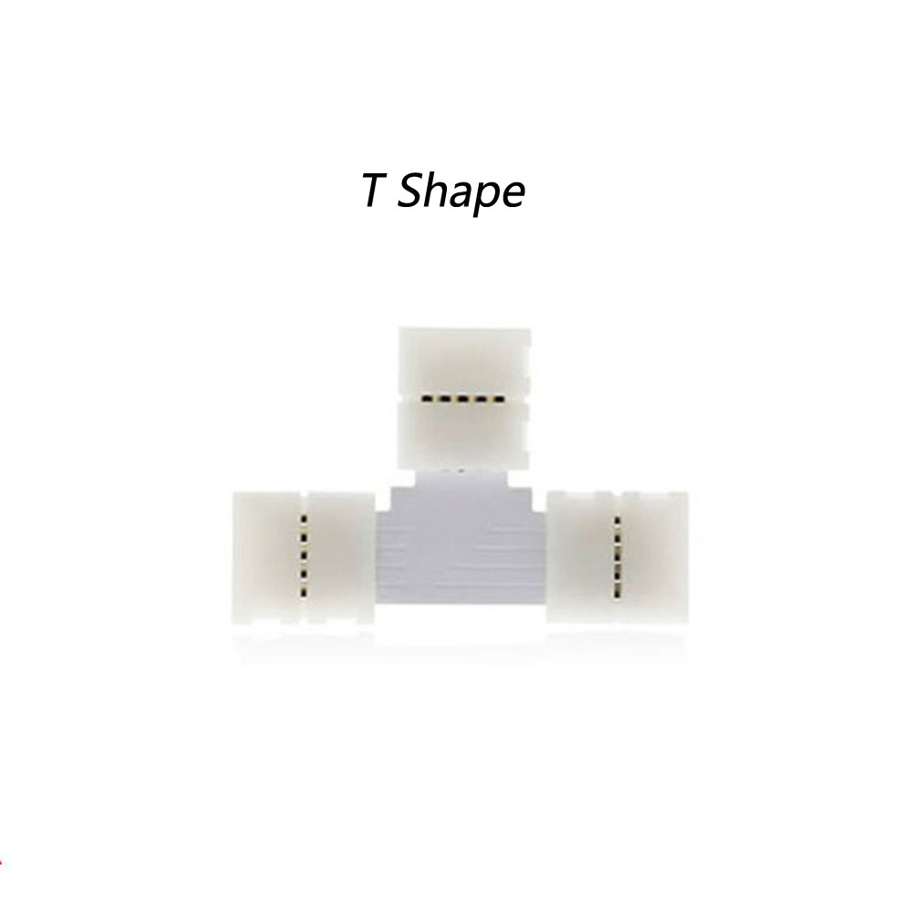 5PCS Free Soldering Led Connector 2PIN 3PIN 4PIN 5PIN L / T / X Shape Corner Connector for 10mm RGB RGBW RGBWW Led Strip Light: 4Pin / T Shape