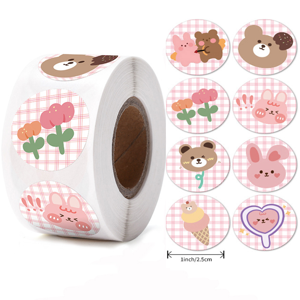 Pegatinas de animales de dibujos animados para niños, pegatinas inspiradoras de recompensa de pequeñas flores rojas para guardería, 100-500 piezas: Gris claro