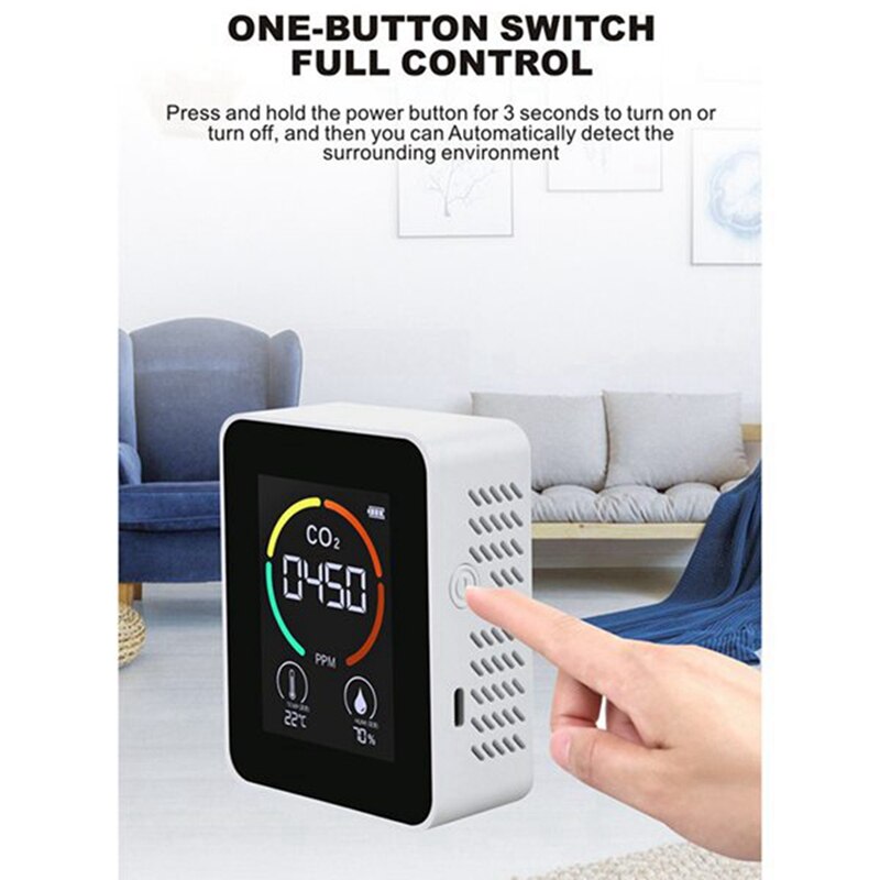 Air Monitor CO2 Carbon Dioxide Detector Air Temperature Humidity Monitor Fast Measurement Meter For CO2