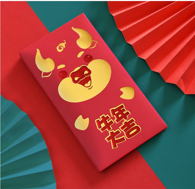 China Red Ox Chinese Year Long Red Envelope 18 Pcs