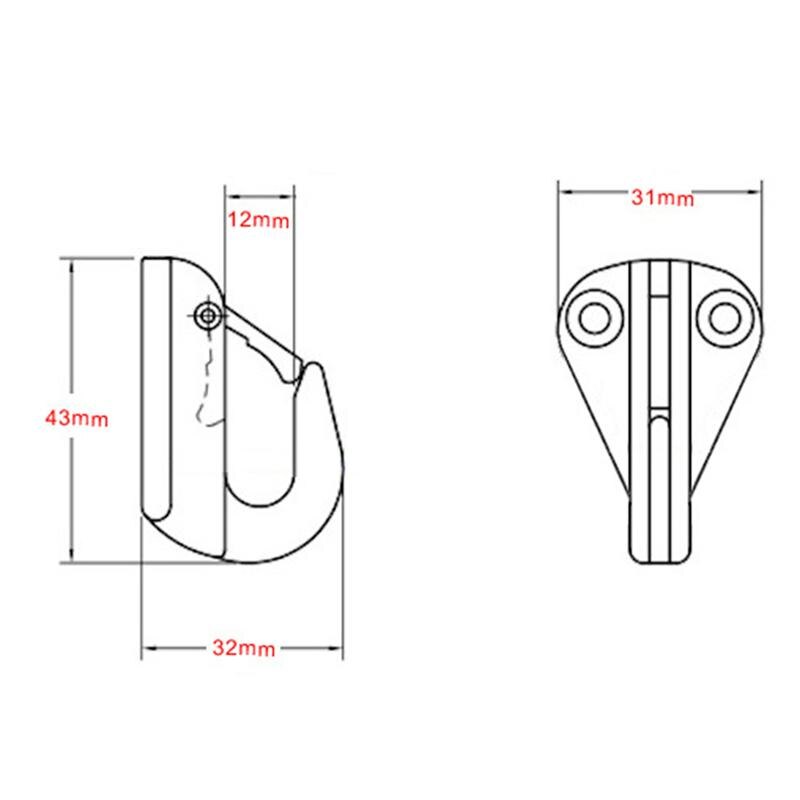 Marine Grade Roestvrij Staal Lente Spatbord Haak Snap Hechten Touw Boot Zeil Sleepboot Marine Hardware (Zilver)