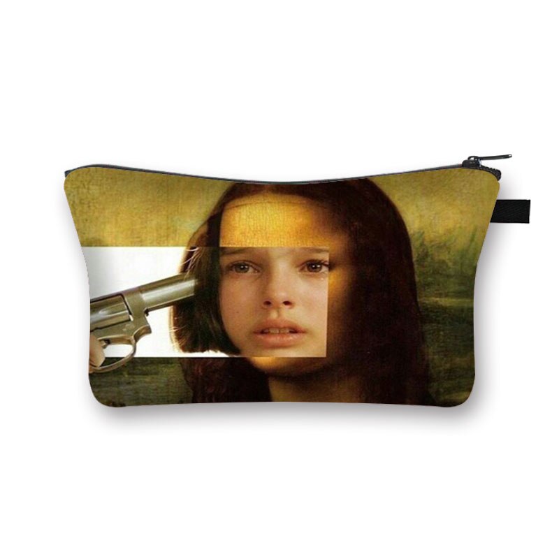 Fun-Bolso de cosméticos spoof Mona Lisa para mujer, neceser de viaje para cosméticos, monedero portátil: shzbqwmnls014x