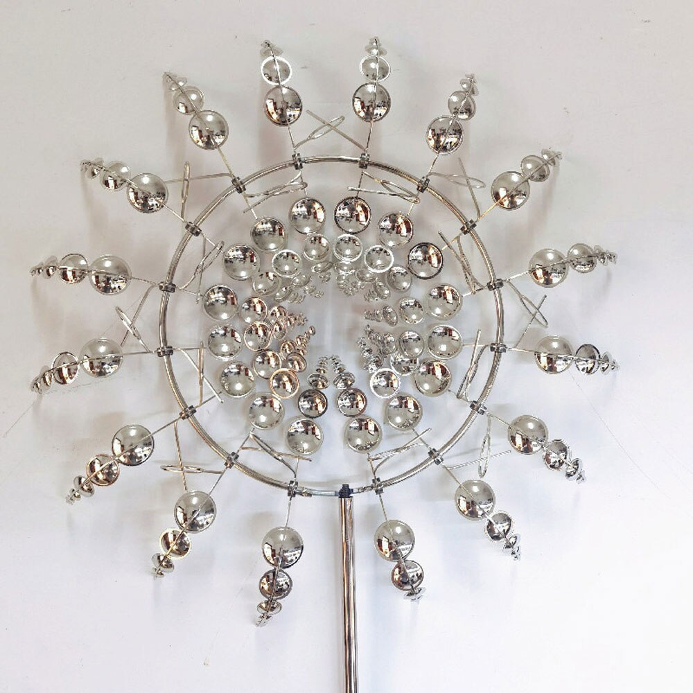 Garden Decoration Outdoor Unique And Magical Metal Windmill Wind Catchers Collectors Rotating 3D Wind Spinners Yard Ornament: Round