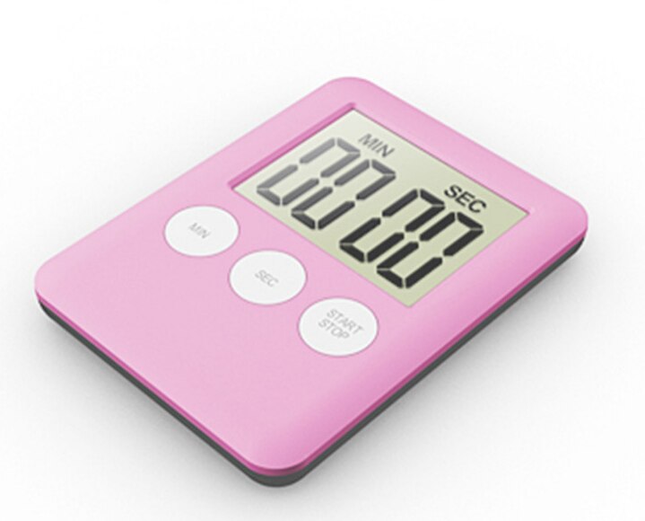 Cooking Timer LCD Digital Screen Clock Kitchen Countdown Timer Mechanical Digital Kitchen Timer Magnetic: pink