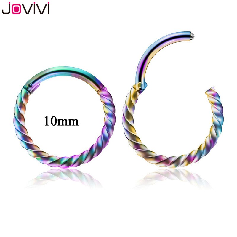 Anelli Naso E Setto In Acciaio Inox 316L - 16G, 8-12 Mm, 2 Pezzi - Argento, Rosa, Nero, Arcobaleno - Foto 11