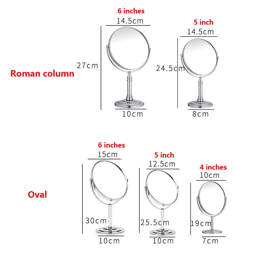 Round Shape Simple Rotatable Beauty Makeup Mirror Double-Sided Normal Magnifying Stand Cosmetic Mirror