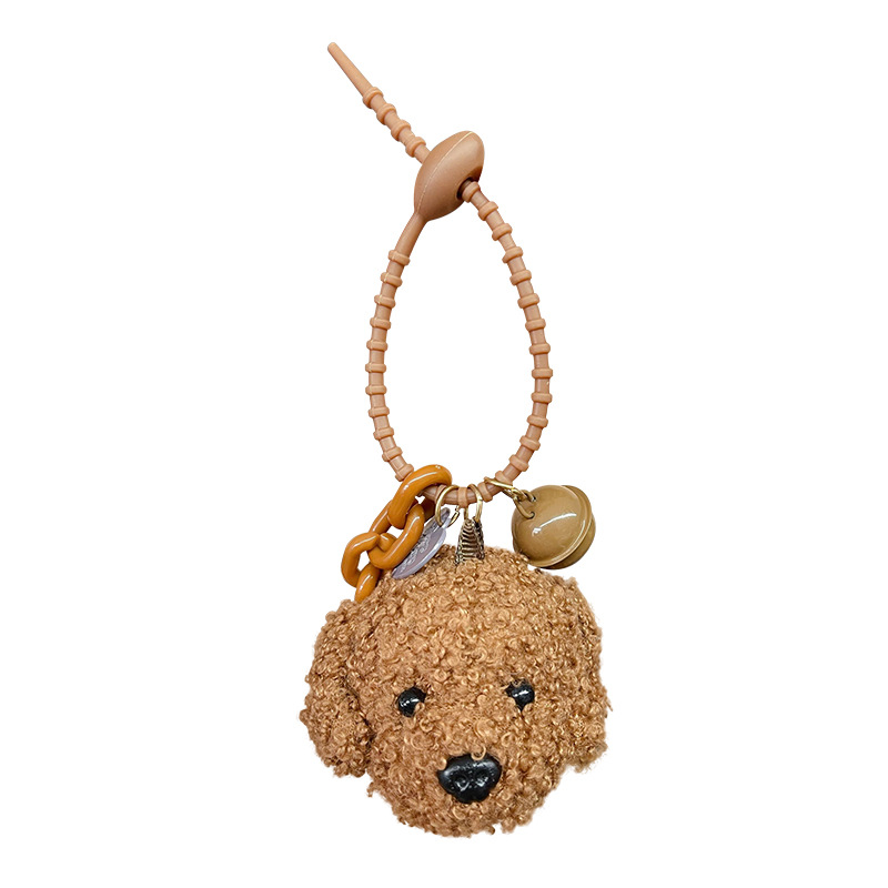 Nuevos llaveros colgantes de perro de peluche caniche de peluche para mujeres, hombres y niñas, llavero de coche, llavero, bolso, accesorios DIY, para pareja