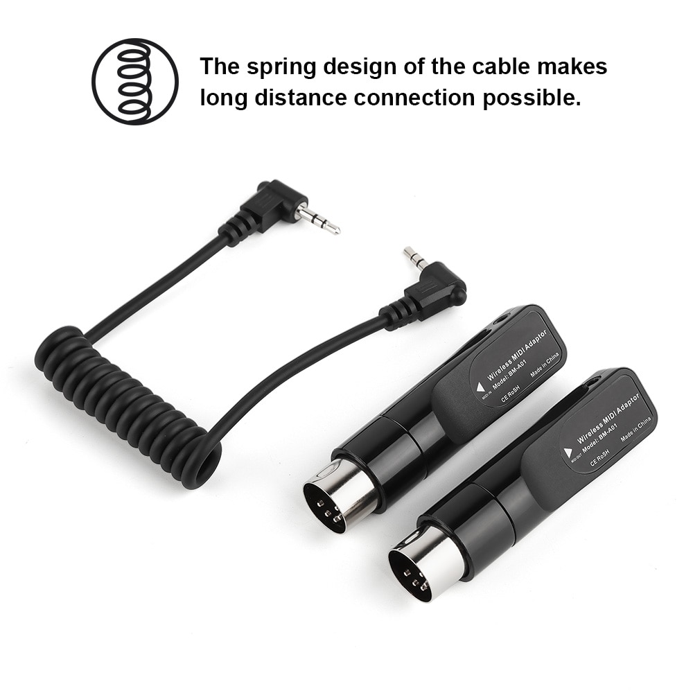 Vangoa Bluetooth kabellos Midi- Kabel VBM-A01 5-Stift Midi- Adapter