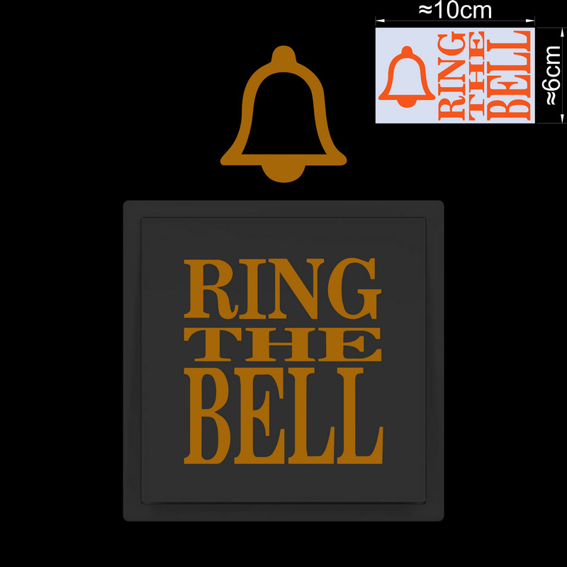 Anello il campanello che si illumina al buio Adesivo per interruttore campanello Porta aperta che indica etichetta per cartello Negozio Hotel Decorazione per finestra per auto Decalcomania in vinile: Arancia