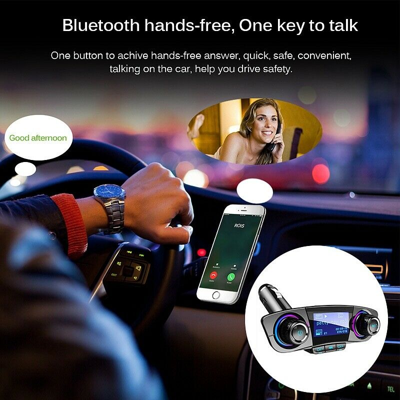 Bluetooth auto fm-zender  mp3- speler handsfree radio adapterkit usb-oplader bluetooth auto  mp3- speler