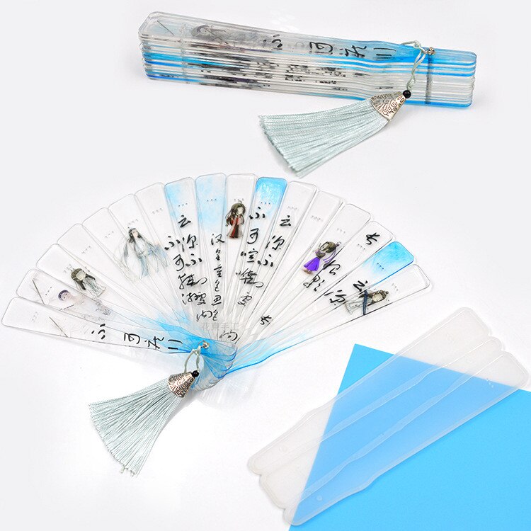 1pc- waaier siliconen mal diy handgemaakte kristallijm epoxy uv-hars mal voor het maken van sieraden