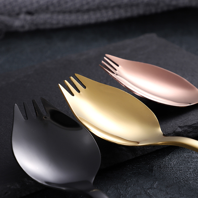 Lightweight Stainless Steel Forks Spoon For Camping Dessert Fork Non-toxic Salad Spoons Non-Corrosive Durable