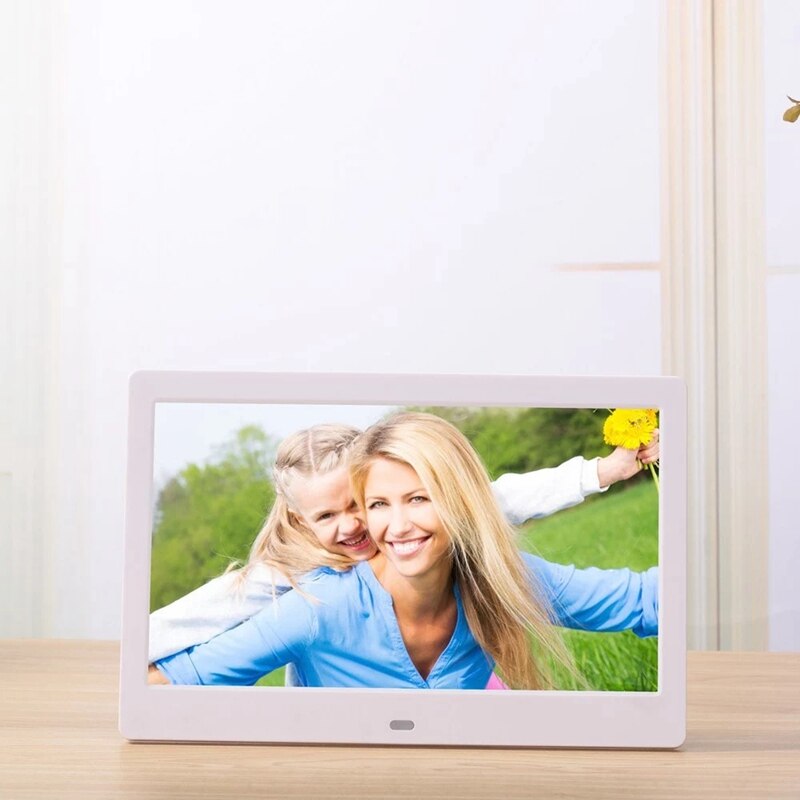 10.1 Inch High Definition 1280X800 Full Function Digital Photo Frame Electronic Album Picture Music Video White: US Plug