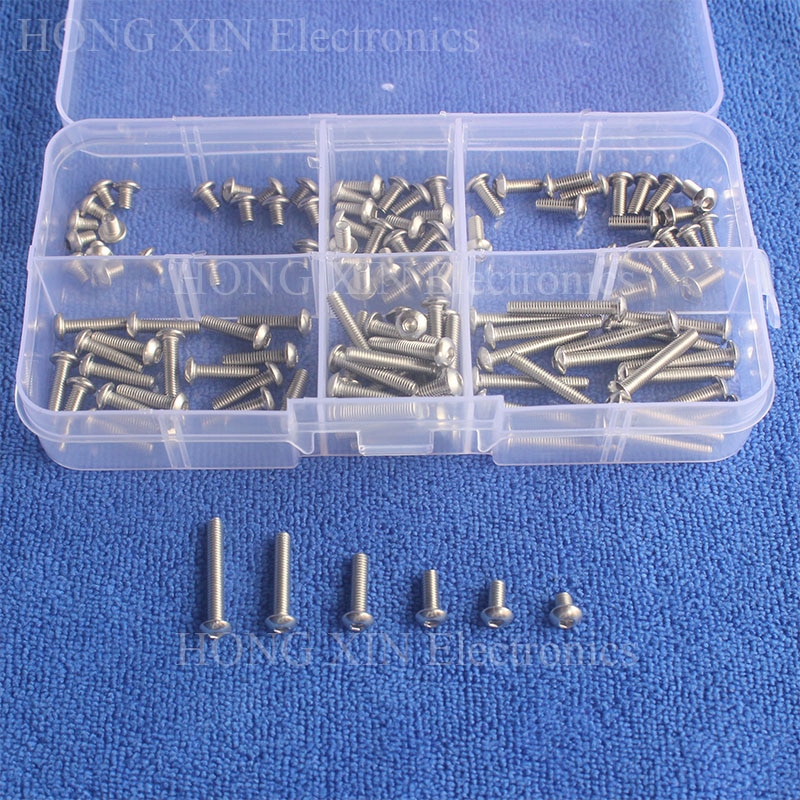 M3 Metric Button Head Socket Cap Hex Stainless Steel PCB Threaded Screws Bolt Assortment kit set Fastener Hardwar scerw