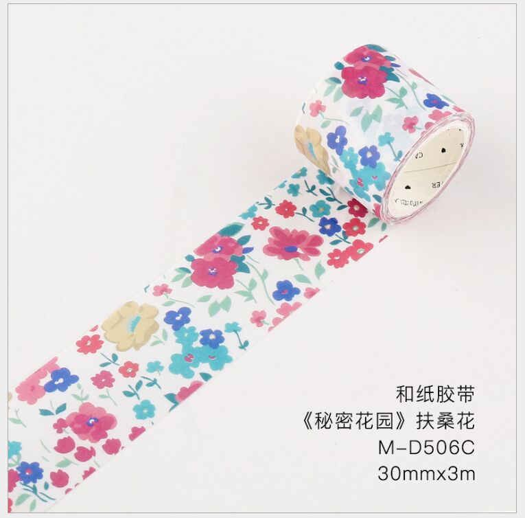 30mm jardin Secret fleur branche marguerite Iris tulipe animal washi ruban bricolage planificateur journal scrapbooking ruban de masquage: Hibiscus flower